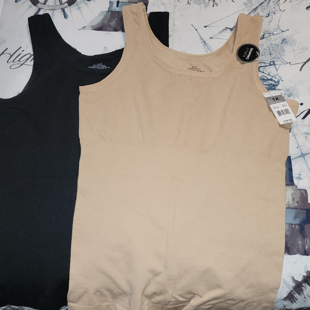 Black and Tan Shaping Tank Tops